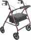 ProBasics Aluminum Bariatric Rollator in Burgundy - 400 lbs Capacity, 33.5" to 38.5" Handle Height