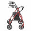 Drive Steel Frame Walker Rollator - 31" to 37" Handle Height - Red. Also available in Blue.