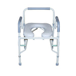 Drive Medical Steel Drop Arm Bedside Commode with Padded Seat & Arms