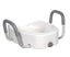 Premium Plastic Raised Toilet Seat w/ Lock & Padded Armrests, Elongated - 5 Inch, 300 Lbs. Capacity