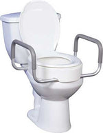 Premium Raised Toilet Seat w/ Removable Arms - 3.5 Inch (Elongated Seat)
