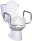 The Premium Raised Toilet Seat includes removable arms and offers a 3.5" rise for existing commodes. Model 12402 is made for standard commode types.